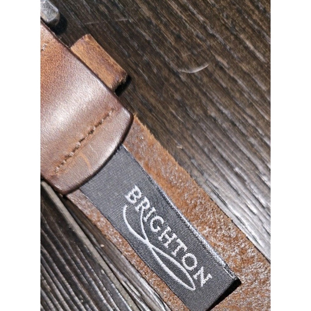 Brighton Buffalo Nickel Leather Belt Southwest Design Western Unisex Sz 40 Brown - Picture 2 of 4